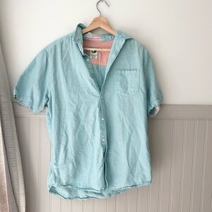 Alexander Julian Light Blue Casual Button Down Shirt Size Medium